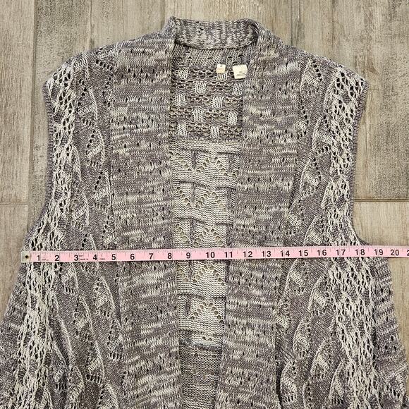 Anthropologie Moth Cardigan Women M/L Lavena Pointelle Draped Open Front Sweater - Picture 11 of 16